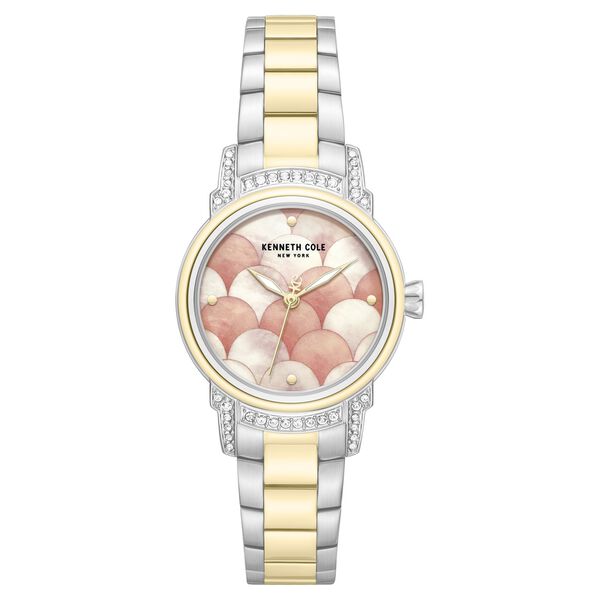 Kenneth Cole Quartz Analog Pink Mother of Pearl Dial Two Toned Stainless Steel Strap Watch For Women - image number 0