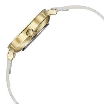 Sonata Glam Gold Quartz Analog Off White Dial Leather Strap Watch For Women