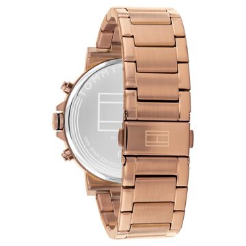 Tommy Hilfiger Quartz Multifunction Black Dial Brown Stainless Steel Strap Watch For Men