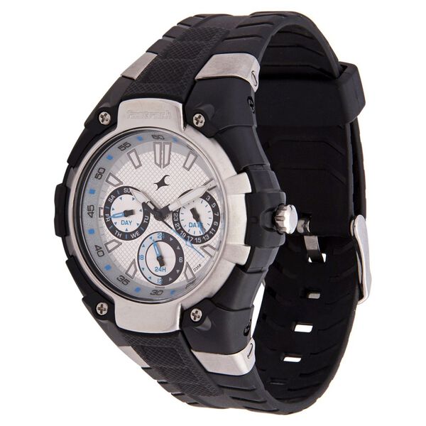 Fastrack Quartz Analog Silver Dial Plastic Strap Watch for Guys - image number 1
