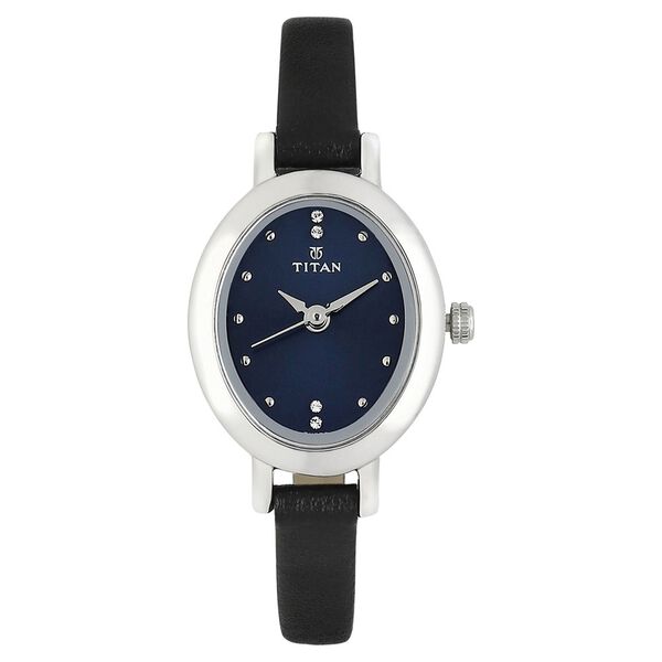 Titan Quartz Analog Black Dial Leather Strap Watch for Women - image number 0