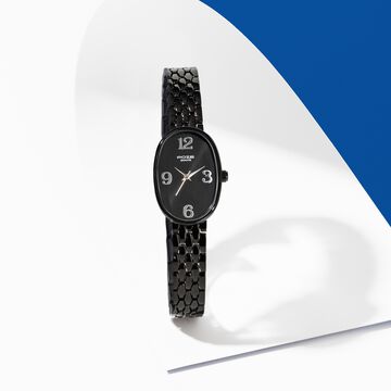Sonata Poze Quartz Analog Black Dial Metal Strap Watch For Women