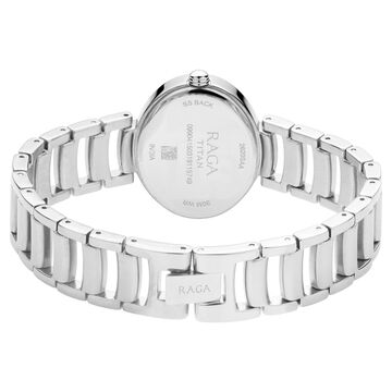 Titan Raga Viva Silver Dial Analog with Day and Date Metal Strap Watch for Women