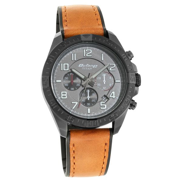 Titan Chronograph Black Dial Quartz Rubber Strap watch for Men - image number 1