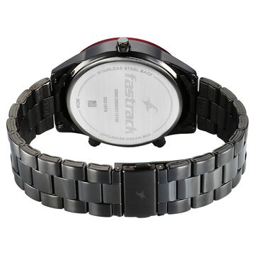 Fastrack Overdrive Chronograph Micromotor Grey Dial Grey Stainless Steel Strap Watch For Guys