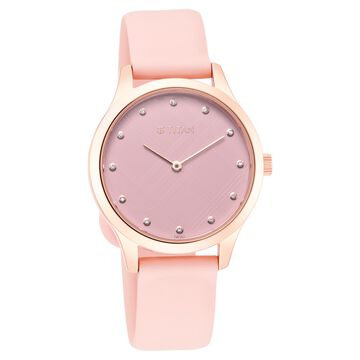 Titan Athleisure Pink Dial Analog Rubber Strap watch for Women