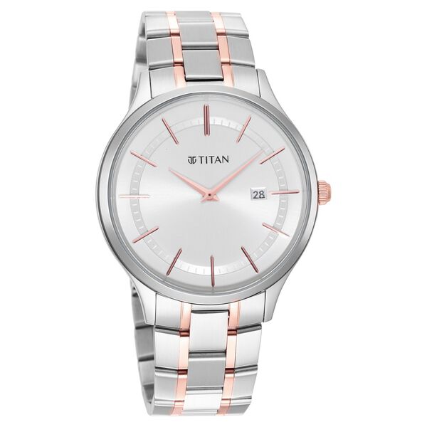 Titan Classique Slimline Silver Dial Analog with Date Stainless Steel Strap watch for Men - image number 0