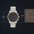 Titan Men's Metropolitan Luxe: Multifunction blue Dial with Two-Tone Stainless Steel Bracelet Watch - image number 2