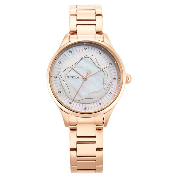 Titan Wander White Dial Women Watch With Stainless Steel Strap - image number 1