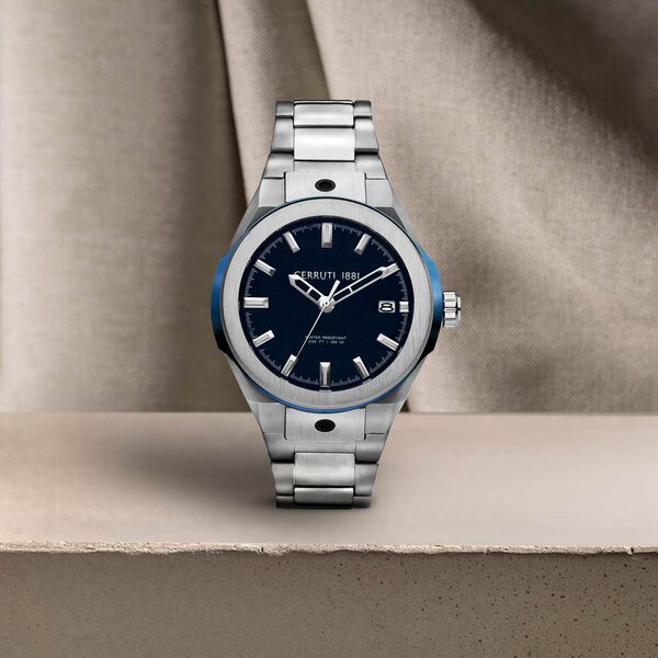 Cerruti 1881 Blue Dial Stainless Steel Strap Watch for Men - image number 2