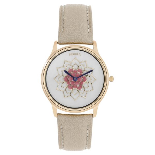 Titan Nebula Lotus Quartz Analog 18 Karat Solid Gold Watch for Women - image number 2