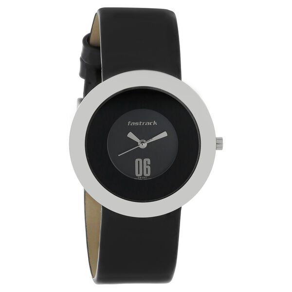 Fastrack Quartz Analog Black Dial Leather Strap Watch for Girls - image number 1