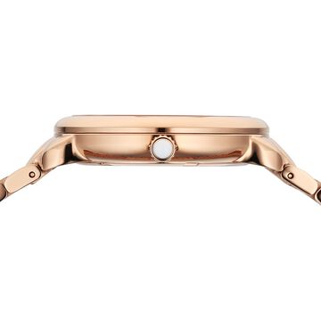 Xylys Quartz Analog Pink Dial Rose Gold Stainless Steel Strap Watch For Women