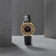 Titan Nebula Filigree 18k Gold Analog Diamond Studded Indices Leather Strap Watch for Men - image number 7