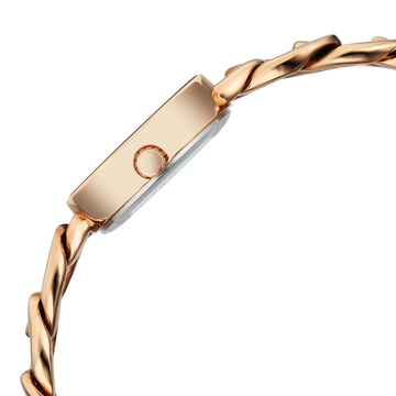 Vyb Starlet By Fastrack Quartz Analog Silver Dial Rose Gold Metal Strap Watch For Girls