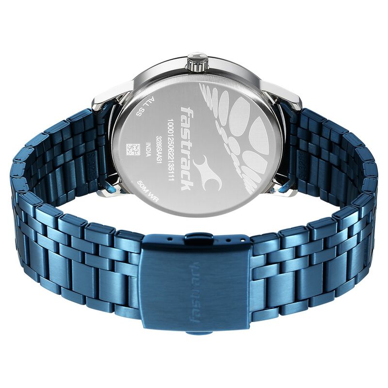 Fastrack Opulence Quartz Analog with Date Blue Dial Stainless Steel Strap Watch for Guys - image number 5