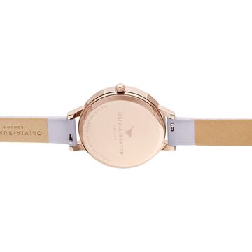 Olivia Burton Quartz Analog White Dial Leather Strap Watch for Women
