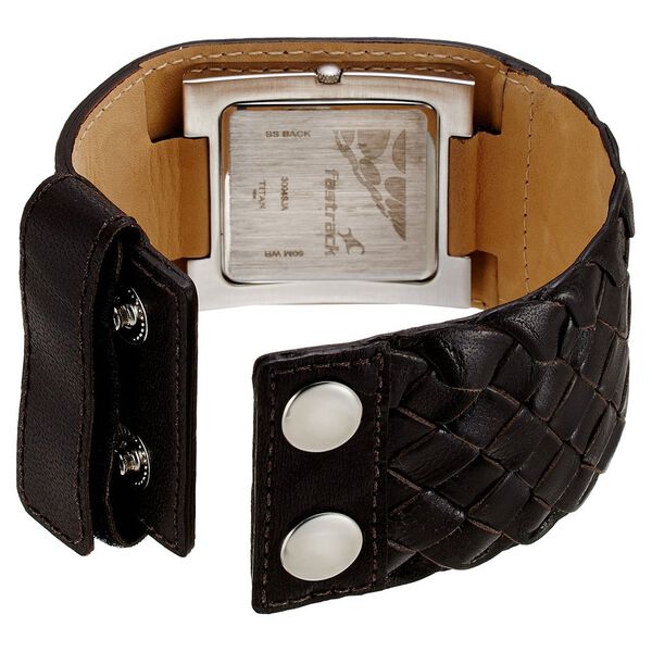 Fastrack Quartz Analog Silver Dial Leather Strap Watch for Guys - image number 2