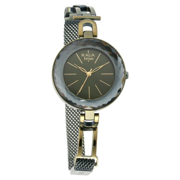 Titan Raga Facets Gun Dial Women Watch With Stainless Steel Strap - image number 0