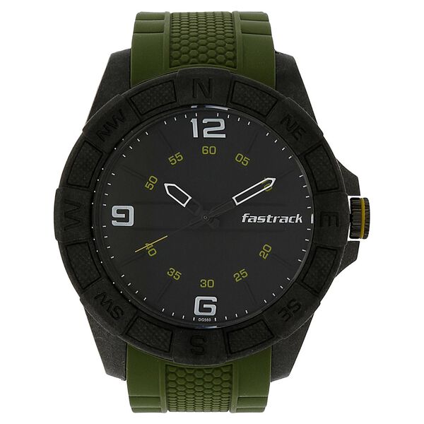 Fastrack Light Weight Quartz Analog Black Dial Silicone Strap Watch for Guys - image number 0