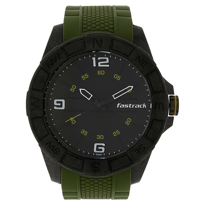 Fastrack Light Weight Quartz Analog Black Dial Silicone Strap Watch for Guys