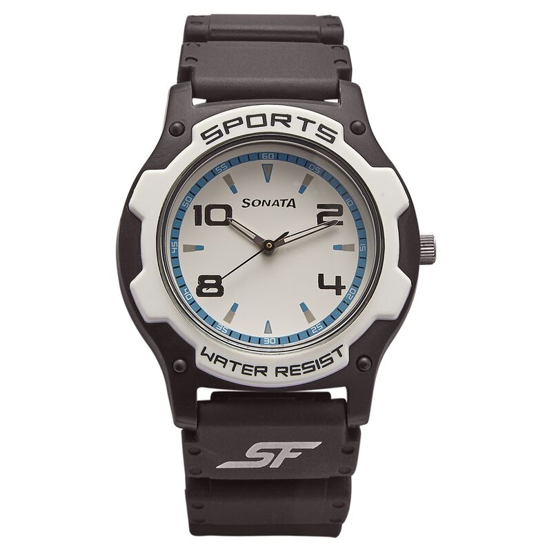 SF Quartz Analog White Dial Watch for Men