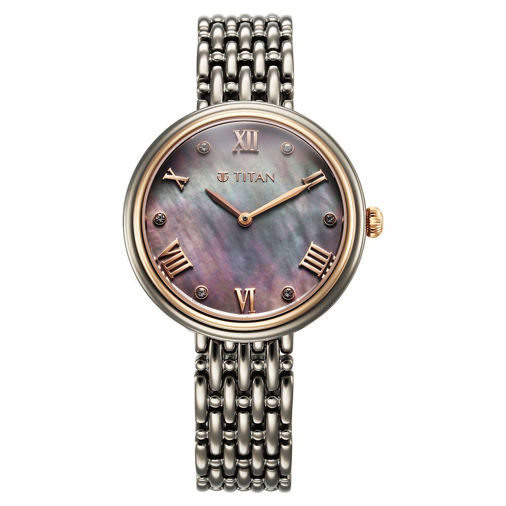 Titan mother of pearl dial analog watch on sale