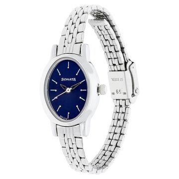 Sonata Quartz Analog Blue Dial Stainless Steel Strap Watch for Women
