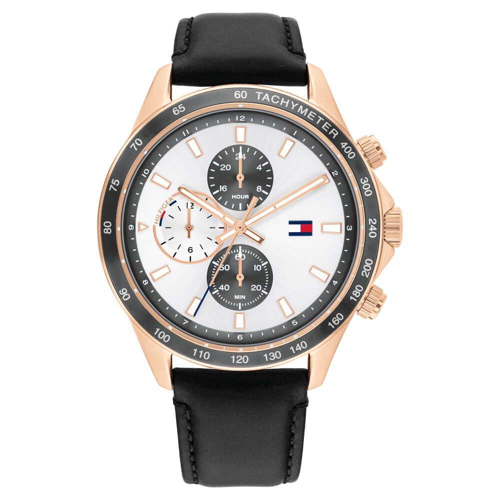 Buy Online Tommy Hilfiger Quartz Multifunction Silver Dial Leather Strap Watch for Men th1792016w Titan