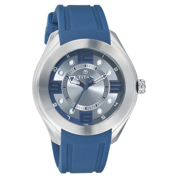 Titan Quartz Analog Silver Dial Plastic Strap Watch for Men - image number 0