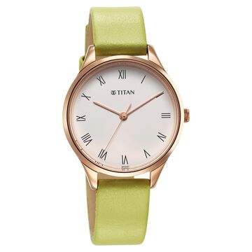 Titan Workwear Green Leather Strap watch for Women