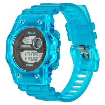 Zoop Mystic Digi Digital Watch For Boys With Transparent Blue Finish From House Of Titan