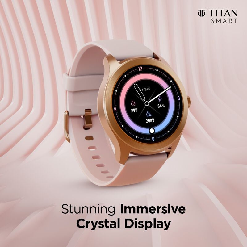 Titan Smart Touch Screen Unisex Watch with Black Dial Silicone Strap with Women's Health tracking - image number 4