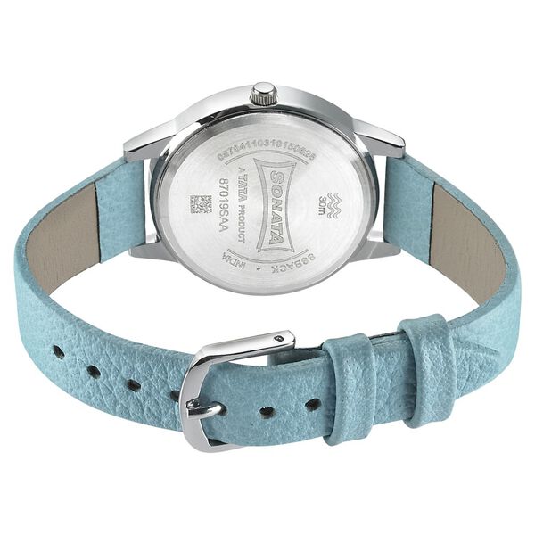 Sonata Floral Folkart Blue Dial Women Watch With Leather Strap - image number 3