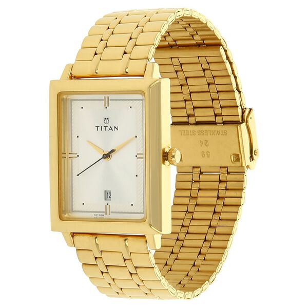 Titan Analog with Date Silver Dial Quartz Stainless Steel StrapMens - image number 3