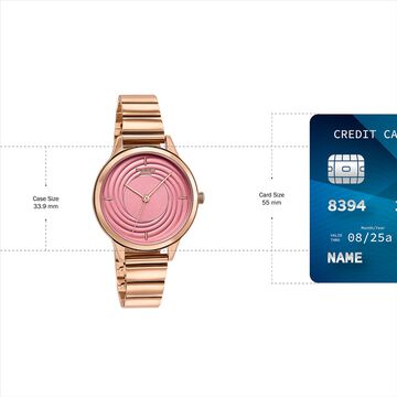 Sonata Poze Quartz Analog Pink Dial Stainless Steel Strap Watch For Women