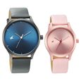 Fastrack Mixmatched Couple Watches with Grey and Silver Dial
