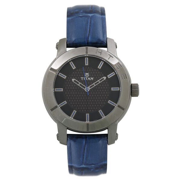 Titan Quartz Analog Solar Black Dial Leather Strap Watch for Women - image number 0