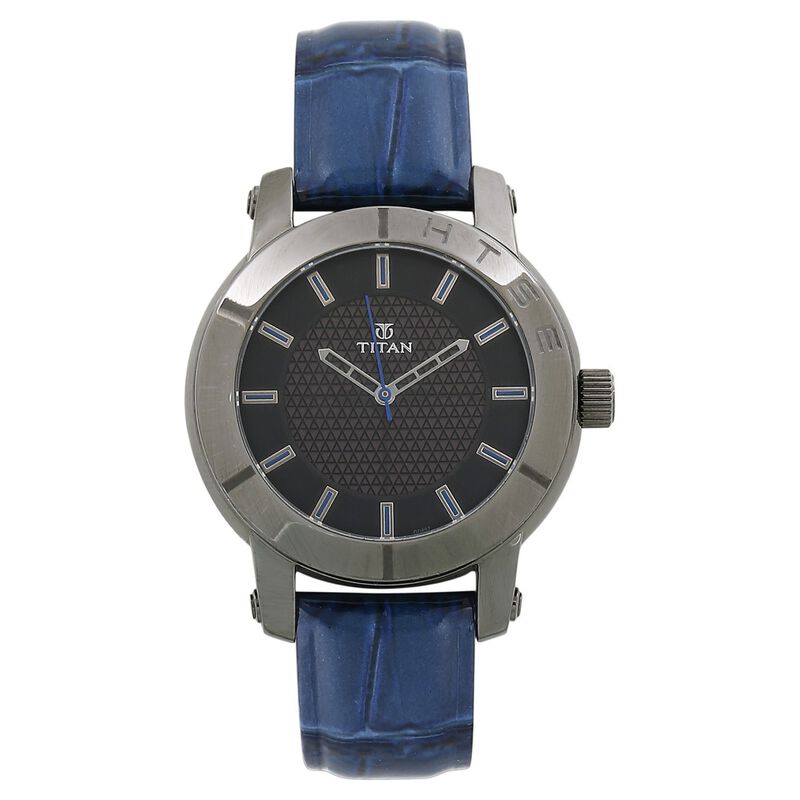 Titan Quartz Analog Solar Black Dial Leather Strap Watch for Women