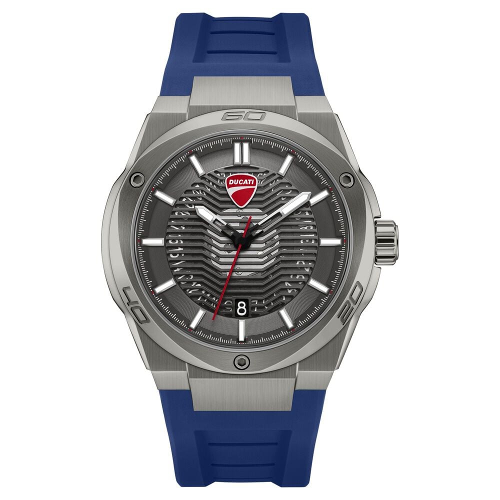 Ducati Quartz Analog Grey Dial Blue Silicone Strap Watch For Men-image-23