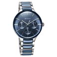 Titan Ceramic Fusion Quartz Multifunction Blue Dial Silver Dual-Toned Stainless Steel Bracelet Watch for Men - image number 2