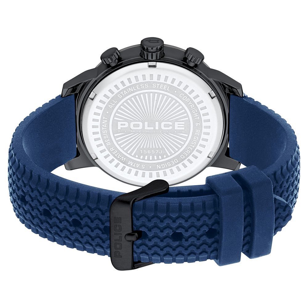 Buy Online Police Quartz Chronograph Blue Dial Silicone Strap Watch for Men ncpl15657jsbu03pw Titan