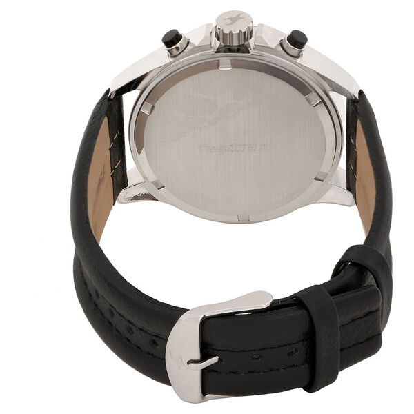 Fastrack Big Time Quartz Chronograph Black Dial Leather Strap Watch for Guys - image number 3