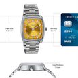 Poze Poze Quartz Analog Mustard Dial Silver Metal Strap Watch For Men - image number 3