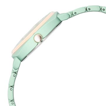 Fastrack Vyb Slayer Quartz Analog Green Dial Metal Strap Watch for Girls