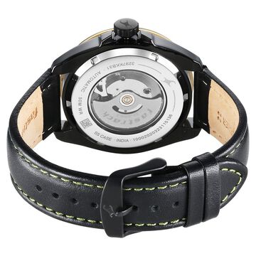 Fastrack Automatics Black Dial Leather Strap Watch for Guys