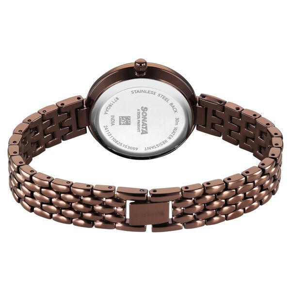 Sonata Festive Quartz Analog Brown Dial Metal Strap Watch For Women - image number 4