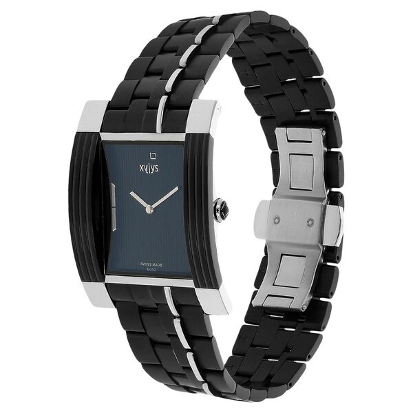 Xylys Swiss Analog Two Toned Stainless Steel Strap and Black Dial Watch For Men - image number 1