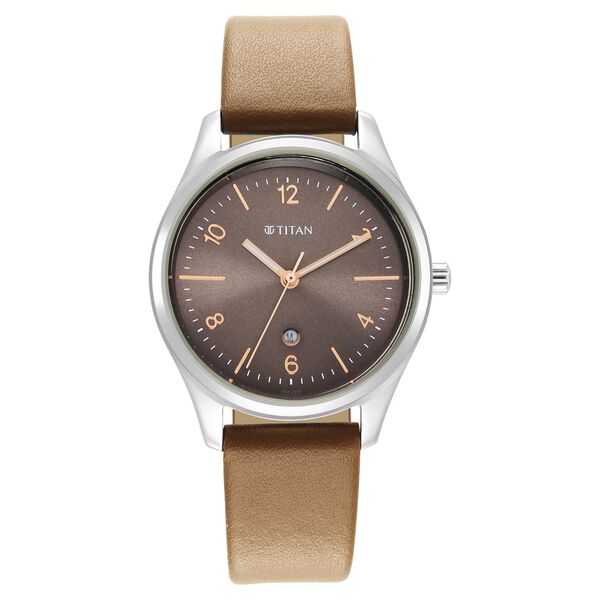 Titan Trendsetters Brown Dial Women Watch With Leather Strap - image number 1
