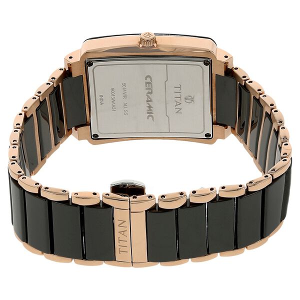 Buy Online Titan Rectangle Black Dial Analog with Date Stainless Steel ...